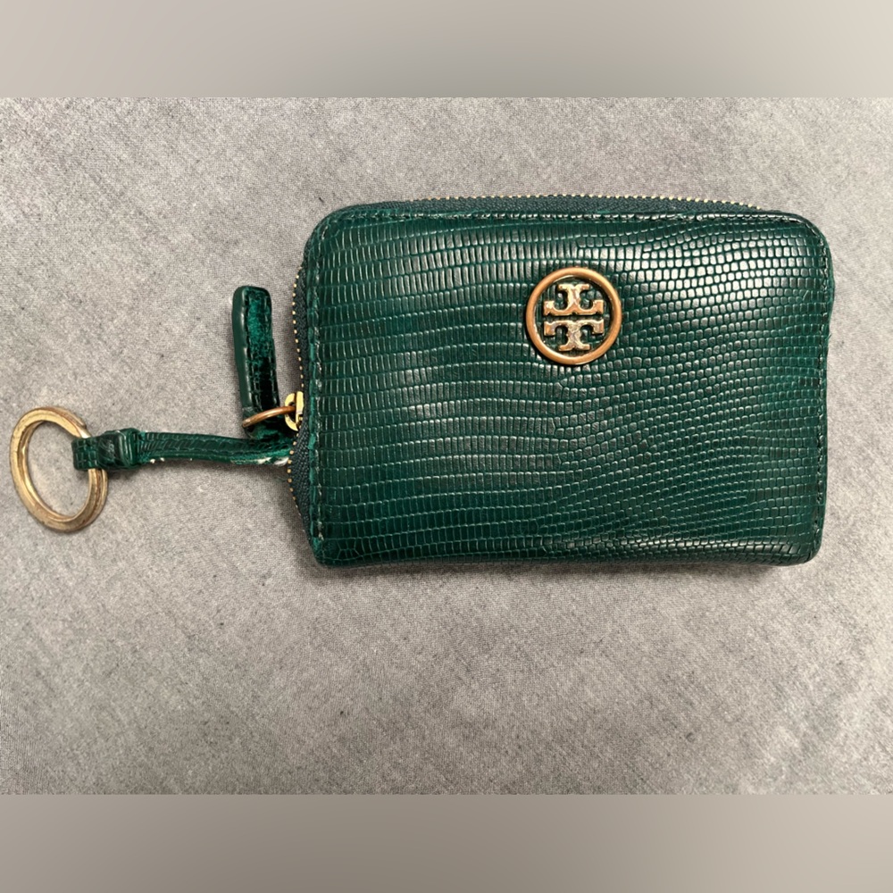 Tory Burch Green Leather Wallet